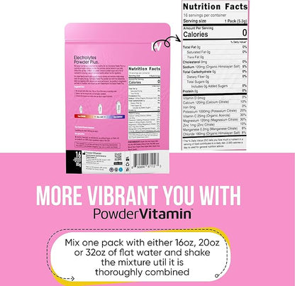 Electrolytes Powder Plus, Keto, Raspberry Lemonade, Sugar Free, Pink Himalayan Salt, 1000mg Potassium, 120mg Calcium, 120mg Magnesium, Non-GMO, Zero Calories, (16 Hydration Packets)