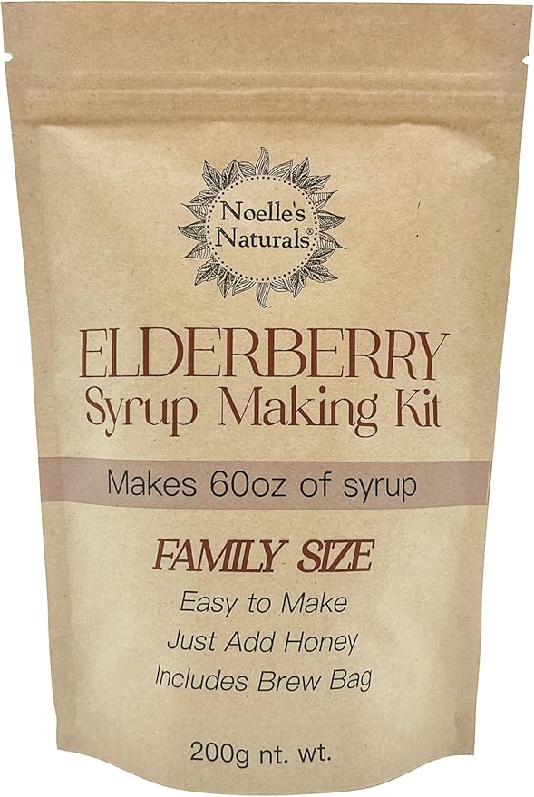 Noelle's Naturals Elderberry Syrup DIY Kit - Family Size - Organic Spices - Makes 60oz of Elderberry Syrup - Easy to Make - Just add Honey
