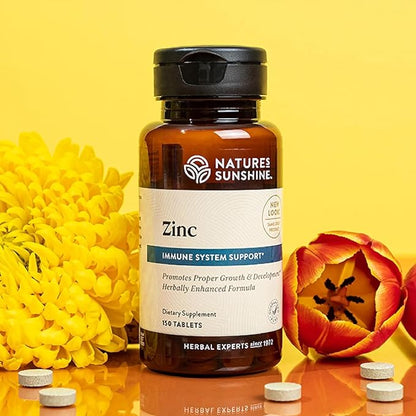 Nature's Sunshine Zinc 25mg, 150 Tablets | Helps Strengthen the Immune System by Providing 167% of the Daily Value of Zinc