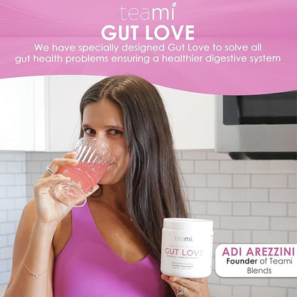 Teami Prebiotic and Probiotic Powder for Women - Promotes Digestion, Bloating Relief & Belly Balance - Gut Health Powder with 20 Billion Probiotics & 7 strains - Triple Berry Gut Love, 30 Servings
