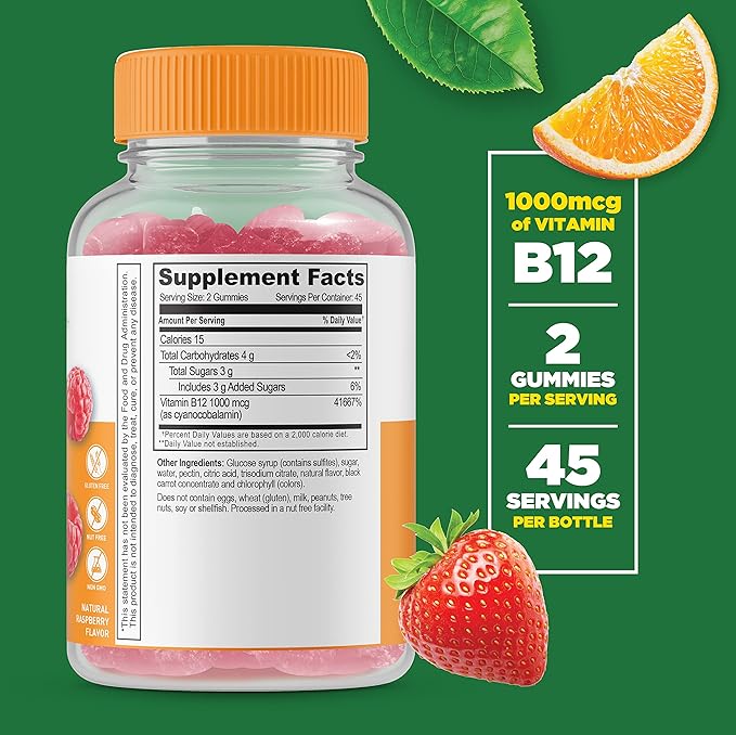 Lifeable Vitamin B12 + Calcium with Vitamin D, Gummies Bundle - Great Tasting, Vitamin Supplement, Gluten Free, GMO Free, Chewable