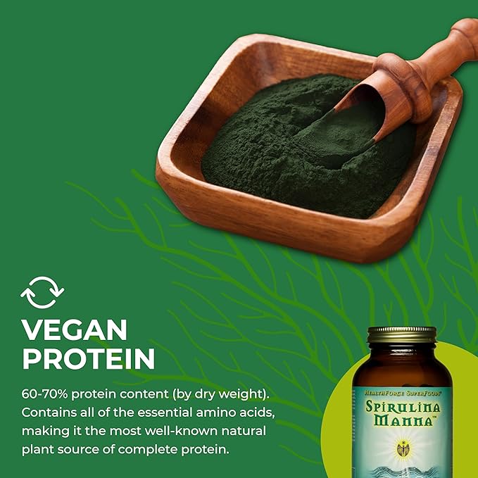HealthForce SuperFoods Spirulina Manna - Capsules - 150 Vegan Capsules