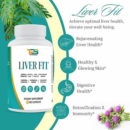 Liver Fit | Liver Cleanse, Detox & Repair Formula - Natural Liver Support Supplement with Milk Thistle Extract, Phyllanthus Amarus Extract, Picrorhiza Kurrora Extract, 60 Capsules