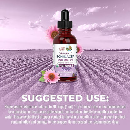 MaryRuth Organics Throat Spray (Unflavored) & Echinacea Purpurea Drops | USDA Organic, Clean Label Project Verified® | Vitamins for Throat Relief, Immunity & Overall Health | Vegan, Non-GMO