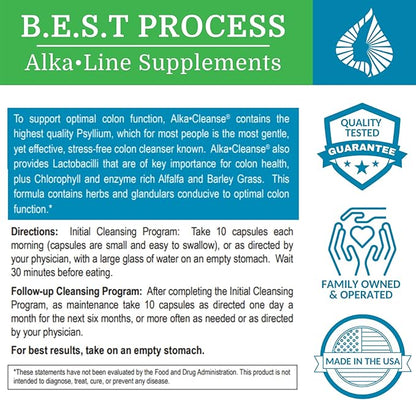 Alka•Cleanse Best Process Alkaline — Herbal Detox Colon Cleanse & Digestive Distress Formula — Psyllium Husk, Probiotics, Enzymes & Herbs (2)
