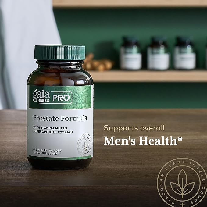 Gaia Herbs Pro Prostate Formula - Supplement Supports Prostate Health* - Antioxidant Support with Green Tea White Sage Pomegranate & Stinging Nettle Root - 60 Liquid Phyto-Caps (30 Servings)