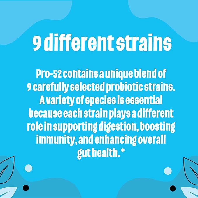 Pro-52 Probiotics + Prebiotics Supplement, 52.5 Billion CFU, 30 Vegetarian Capsules.
