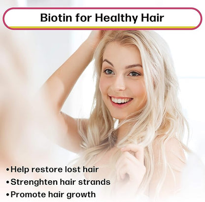 Biotin Liquid Drops (Mixed Berry) Max Absorption Biotin Liquid Drops, 5000mcg of Biotin Per Serving, 60 Serving, No Artificial Preservatives, Vegan Friendly, Supports Healthy Hair Growth, Strong Nail