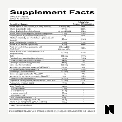 Needed. Multivitamin for Prenatal | Prenatal Multi Essentials Capsule- Pregnancy, Breastfeeding, Postpartum | Expertly-Formulated & Third-Party Tested, Citrus Scent Insert | 30-Day Supply