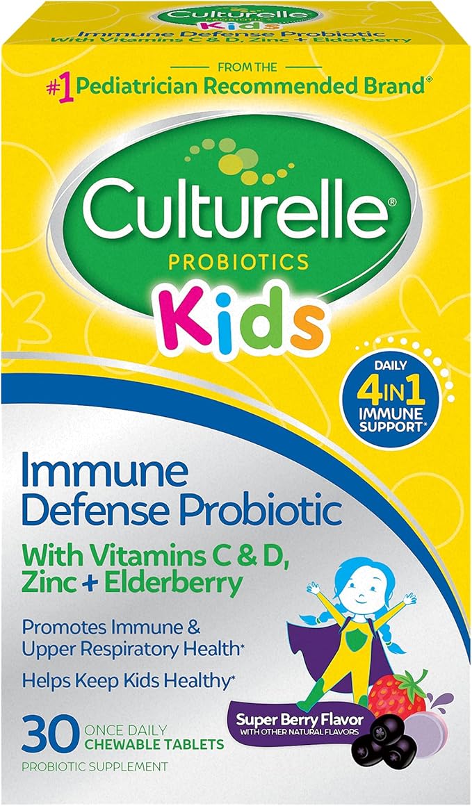 Culturelle Immune Defense Probiotic with Vitamin C, Vitamin D and Zinc + Elderberry & Daily Probiotic for Kids + Veggie Fiber Gummies (Ages 3+)