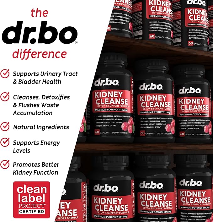 Kidney Cleanse & D Mannose Supplements - Kidney Detox Support Supplement, D-Mannose 500mg 1000mg Capsules - DMannose & Natural Cranberry to Support Kidneys, Bladder & Urinary Tract Health Supplements