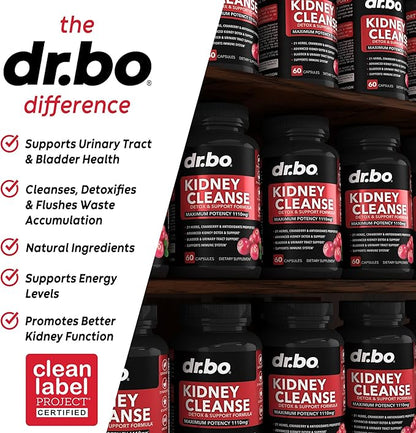 Kidney Cleanse & D Mannose Supplements - Kidney Detox Support Supplement, D-Mannose 500mg 1000mg Capsules - DMannose & Natural Cranberry to Support Kidneys, Bladder & Urinary Tract Health Supplements