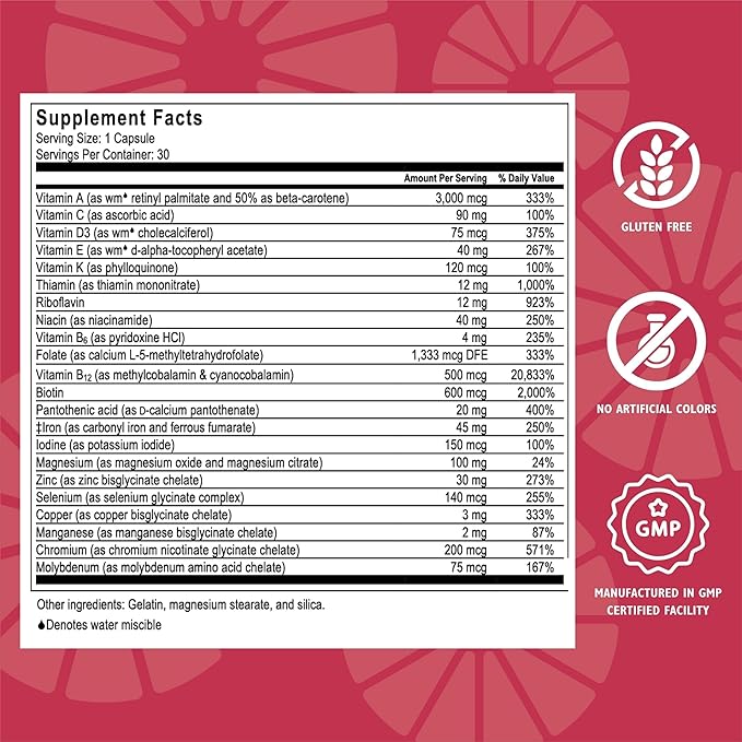 Celebrate Vitamins CelebrateONE 45, 45mg Iron - One A Day Bariatric Multivitamin, Essential Vitamins & Minerals - Gastric Bypass & Sleeve Gastrectomy Supplement (30 Capsules)