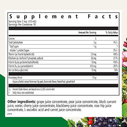 Floradix Floravital Liquid Iron & Vitamins Formula - Liquid Iron Supplement with B Complex Vitamins, Vitamin C & Herbs for Energy Support - Vegan, Gluten-Free, Yeast- Free, Non-GMO - 23.7 Fl Oz