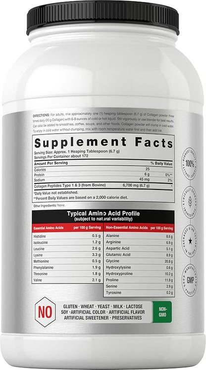 Horbaach Collagen Peptides Powder 40 oz | Unflavored | for Men & Women | Grassfed Type I & III | Non-GMO, Gluten Free Supplement