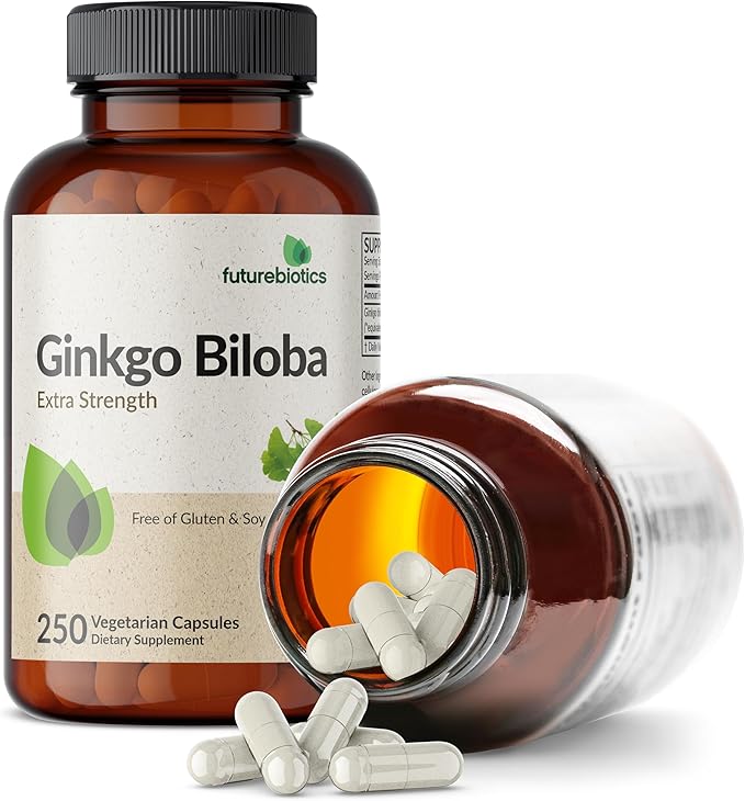 Futurebiotics Ginkgo Biloba Extra Strength Supports Brain Function & Memory Support, 250 Vegetarian Capsules