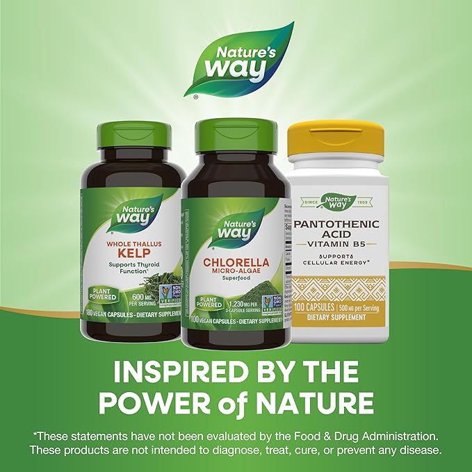 Nature's Way Chlorella Micro-Algae, Superfood, Supports Antioxidant Pathways*, 1,230 mg per 3-Capsule Serving, Vegan, Non-GMO Project Verified, 100 Capsules (Packaging May Vary)