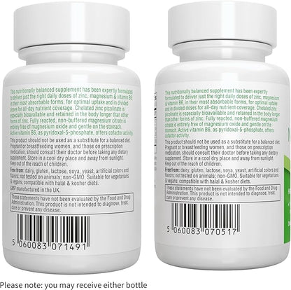 Igennus Neurobalance, High Absorption Zinc Magnesium Vitamin B6 Supplement, Non-GMO, Brain, Immune, Sleep & Muscle Recovery, Chelated Zinc Picolinate 24mg, Oxide-Free Magnesium, Vegan, 240 Tablets