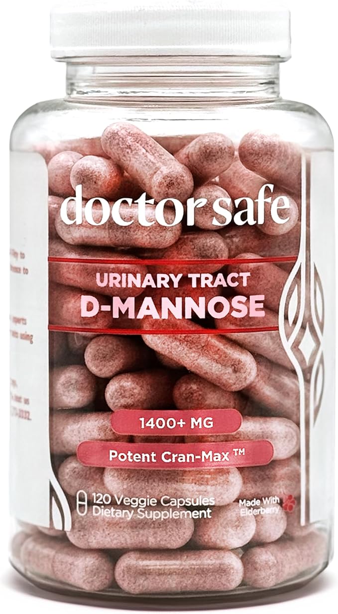 Cranberry Supplement, D-Mannose Capsules Made with Concentrated Whole Fruit Cranberry, Natural Support for Rapid Action to Help Cleanse and Protect The Urinary Tract* (120 Count)