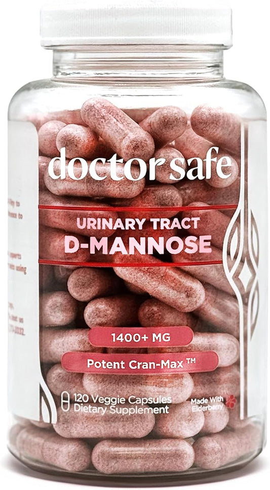 Cranberry Supplement, D-Mannose Capsules Made with Concentrated Whole Fruit Cranberry, Natural Support for Rapid Action to Help Cleanse and Protect The Urinary Tract* (120 Count)