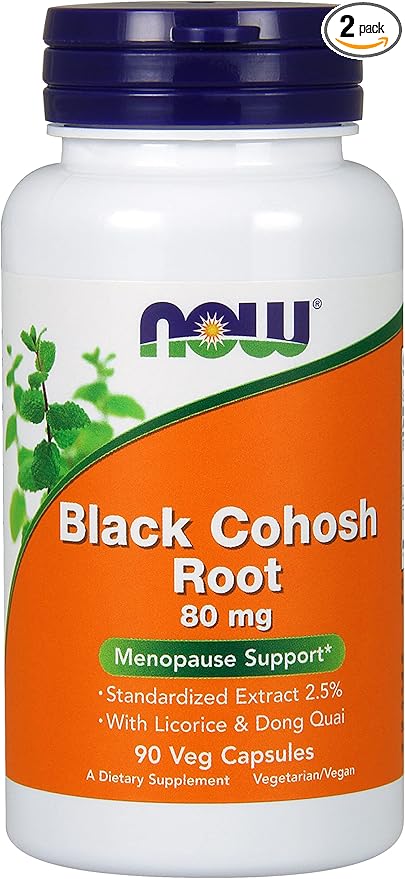 NOW Black Cohosh 80 mg, 90 Count (Pack of 2)