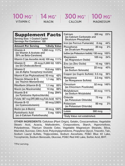 Nature's Truth Multivitamin for Women 50 Plus | 100 Caplets | ABC Complete | Non-GMO & Gluten Free Supplement