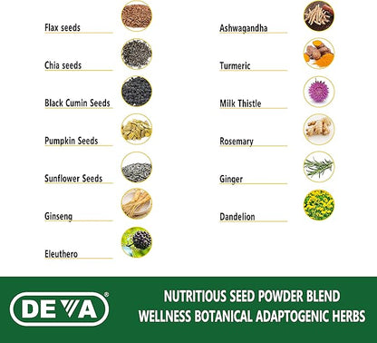 DEVA Tuba Prime Vegan Multivitamin Iron-Free High-Potency Vitamin & Mineral Dietary Supplement Antioxidants, Fruit & Veg Blend, Super Mushrooms, Probiotics, Prebiotics, Seeds, Herbs 90 Tabs 2-Pack