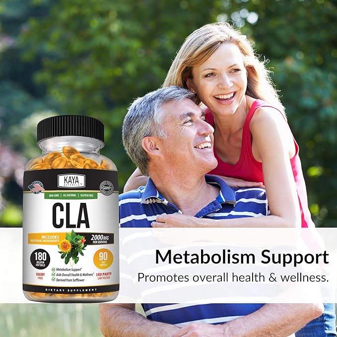 Kaya Naturals CLA Capsules – Conjugated Linoleic Acid – Non-GMO & Gluten-Free (180 Count (Pack of 1))