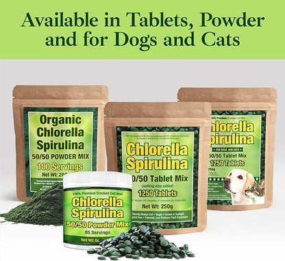 Good Natured Premium Chlorella Spirulina Powder | 85 Servings | Non-GMO | Sunlight Grown | Deep Green Color | Cracked Cell Wall | Alkalyzing | High Protein | Vegan Organic Capsules | Mountain Water