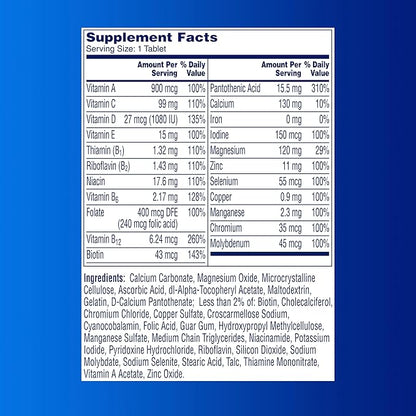 One A Day Men’s Multivitamin, Supplement Tablet with Vitamin A, C ,D, E and Zinc for Immune Health Support, Vitamin B12, Calcium, 200 count
