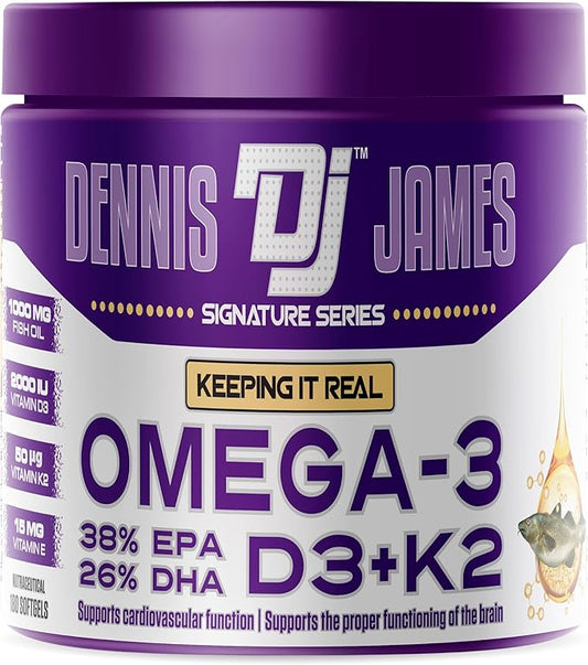 DENNIS JAMES Signature Series Omega-3 | D3+K2 | 180 Softgels