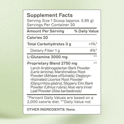 Amy Myers MD Leaky Gut Revive Powder for Leaky Gut Repair -L Glutamine, Slippery Elm -Supports Constipation, Diarrhea, Bloating, Heartburn, SIBO -Licorice & Marshmallow Root - Unflavoured-6.30 Oz