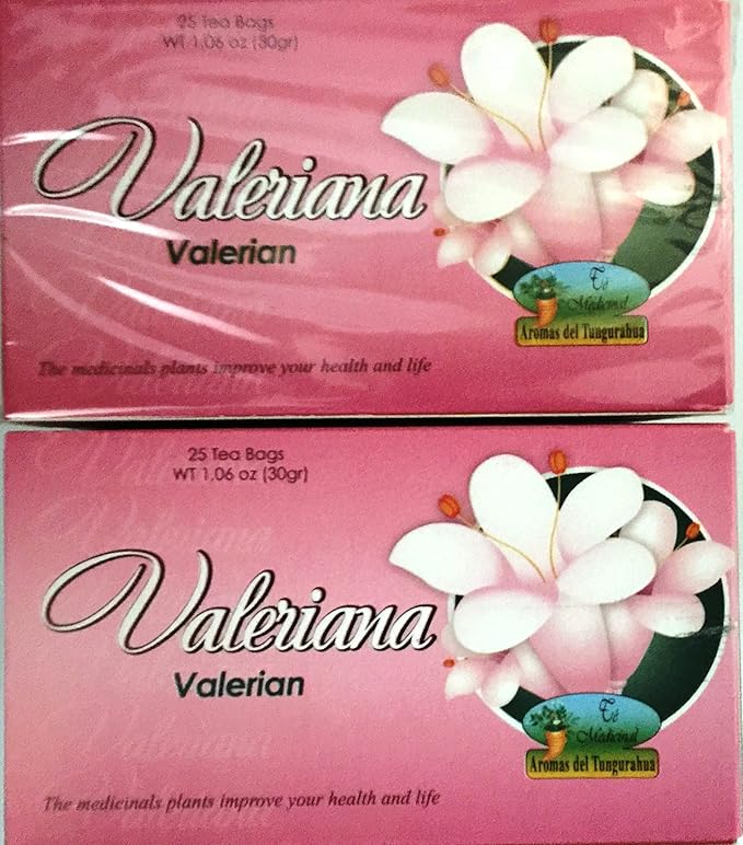 Valeriana Té. 25 Tea Bags. Valerian Tea. 2-PACK (50 Tea bags Total) (50 Bolsas)