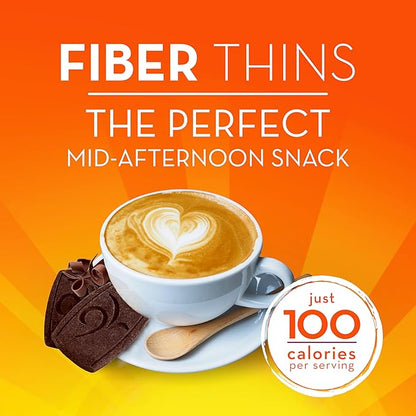 Metamucil, Fiber Thins, Daily Psyllium Husk Fiber Supplement, Supports Digestive Health and Satisfies Hunger, Chocolate Flavor, 48 Total Servings (4 Packs of 12)