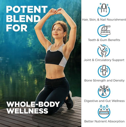 Nutrivein Premium Multi Collagen Pills 2250 mg - 180 Easy-to-Swallow Collagen Capsules: Type I, II, III, V, X Hydrolyzed Protein Peptides for Women and Men - Aging, Joints, Hair, Skin, Bones, & Nails