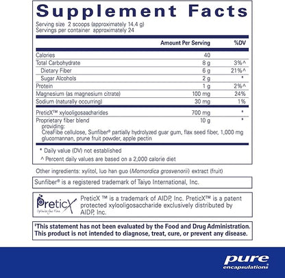 Pure Encapsulations PureLean Fiber | Powdered Blend of Soluble and Insoluble Fibers and Probiotics to Promote Microflora Balance and GI Function* | 12.2 Ounces*