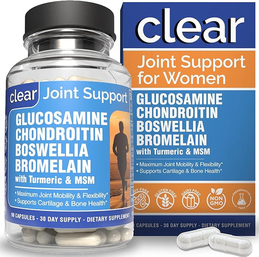 Joint Supplements for Women – Glucosamine Chondroitin MSM Turmeric Boswellia – Trusted by Women – Boosts Collagen & Cartilage - Joint Flexibility & Mobility – Joint Discomfort Relief - 90 Caps