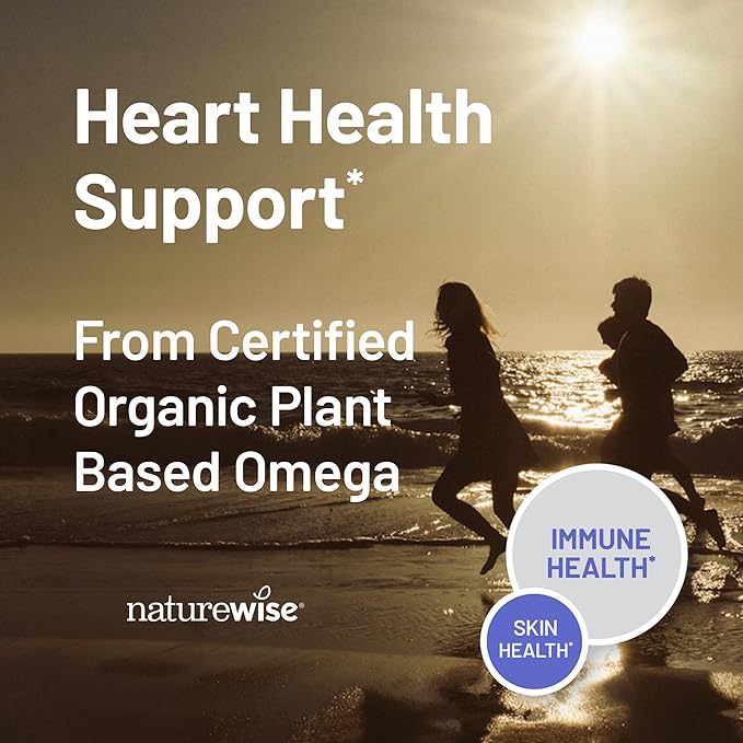 NatureWise Flaxseed Oil 1400 mg, Fish Free, High Potency Omega 3 with 812 mg ALA, Dietary Supplement for Heart Health Support - Organic, Cold Pressed, Non-GMO - 120 Softgels[120-Day Supply]