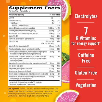 Emergen-C 1000mg Vitamin C Powder, with Antioxidants, B Vitamins and Electrolytes, Immunity Supplements for Immune Support, Caffeine Free Fizzy Drink Mix, Pink Lemonade Flavor - 30 Count