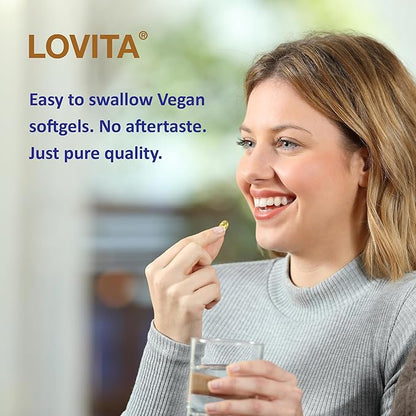 Lovita Cold-Pressed Flaxseed Oil Supplement - Vegetarian softgels (Classic Packaging, 180)