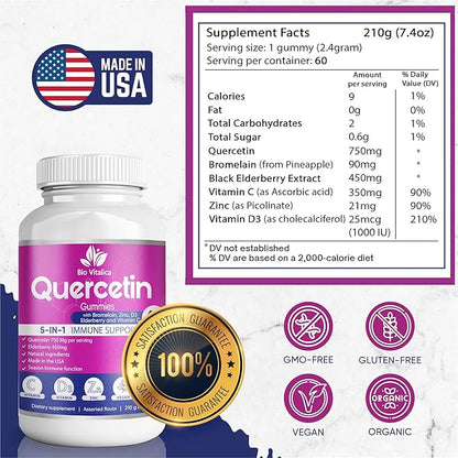 BIO VITALICA (Bundle) Sea Moss Elderberry (1 Pack) & Quercetin (2 Packs) & Sea Moss Ashwagandha (1 Pack)