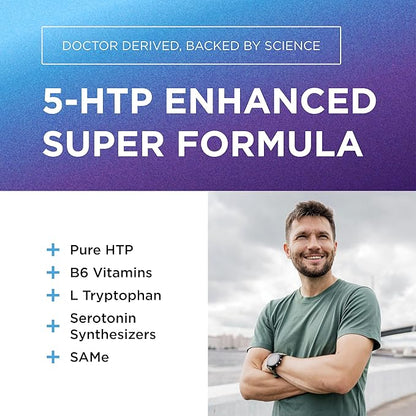 DR. EMIL NUTRITION 200 MG 5-HTP Plus with SAM-e to Maintain Normal Healthy Sleep and Create a Sense of Wellbeing - 5HTP Supplement with Vitamin B6-60 Vegan Capsules, 30 Servings