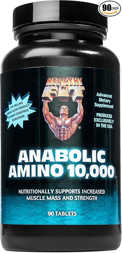 Healthy 'N Fit ANABOLIC Amino 10,000 90 Tablets, EAA & BCAA - 10,000 MGS Amino Acids per Serving