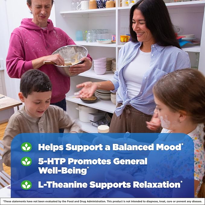 Natrol Mood Positive 5-HTP 50mg With L-Theanine, Vitamin B6, Vitamin B12 and Folate, Dietary Supplement Helps Support a Positive Mood, 50 Tablets, 25-50 Day Supply (Pack of 12)