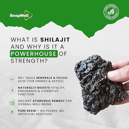 Shilajit Resin – Pure Organic Himalayan Shilajit Natural Resin Men Women Chilajil Fulvic Acid 85+ Trace Minerals 80 Servings 1.40 oz