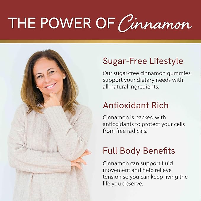 Sugar-Free Cinnamon Gummies 2000MG with Ceylon Cinnamon & Cassia Complex | Sugar-Free Lifestyle Supplement & Guilt-Free Apple Pie Flavor with Chromium | Vegan, Non-GMO, Gluten-Free | 60 Gummies
