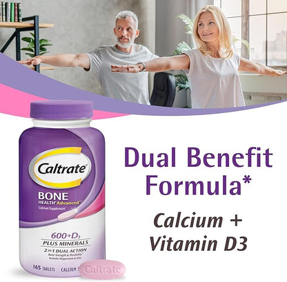 Caltrate 600 Plus D3 Plus Minerals Calcium and Vitamin D Supplement Tablets, Bone Health and Mineral Supplement for Adults - 120 Count (Packaging may vary)