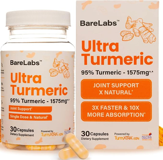 Ultra Turmeric – High Absorption – Supports Joints & Immunity – 100% Natural & Water Dispersible – 1575mg Curcumin Equivalent – 30 Capsules