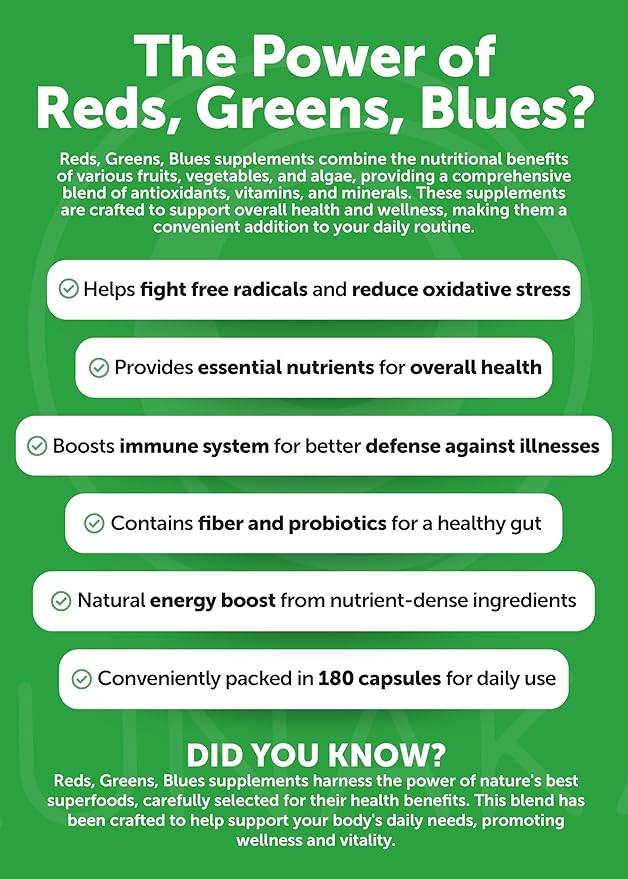 Lunakai USA Made Superfood Fruits & Veggies Supplement - All-in-One with 4 Blends & Scented Capsules, 180ct Super Veggie Capsules for Adults