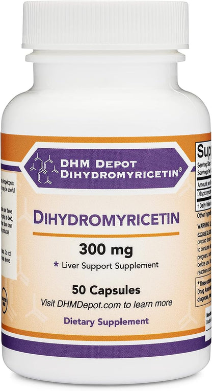 Dihydromyricetin (DHM) 50 Capsules, 300mg, Liver Support Supplement (Third Party Tested)(DHM Depot) Non GMO, Gluten Free (Liver Cleanse Detox & Repair) by Double Wood